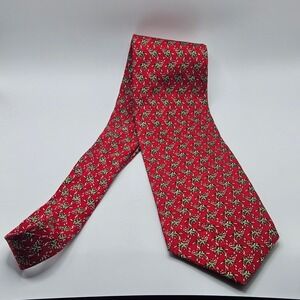 Vintage Holiday Traditions by MMG Red Christmas Bow Candy Cane Silk Necktie Mens